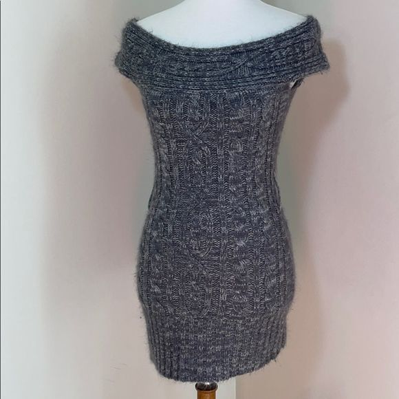 American Rag Cie gray off shoulder sweater tunic - Picture 3 of 12